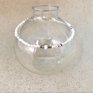 COPY - Anklet stretch beaded: white opaque/mix me…